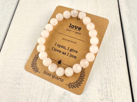 Frosted Rose Quartz Stretch Bracelet, Taurus Zodiac, Heart Chakra Love Healing