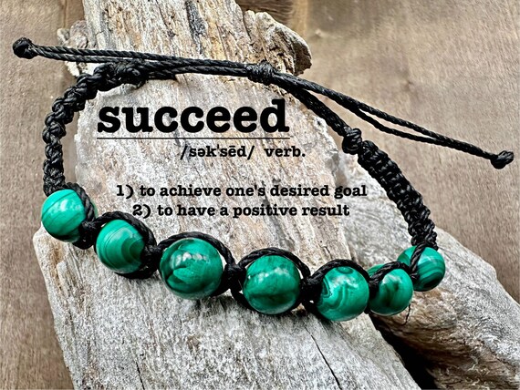 Adjustable Macrame Malachite Bracelet
