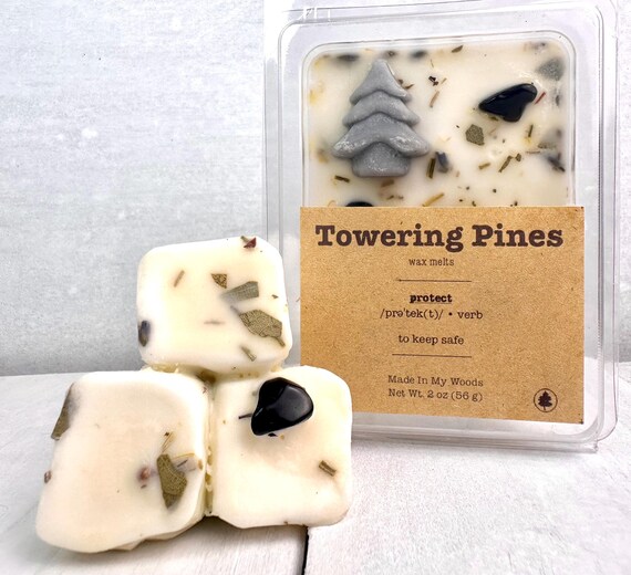 Towering Pines Soy Wax Melts | Forest Scent, Crystals, Herbs (Protect Intention)