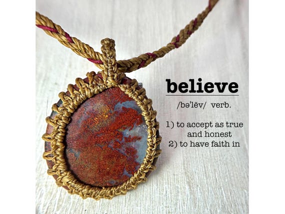 Plume Agate Adjustable Macrame Necklace