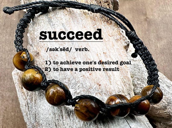 Adjustable Macrame Tigers Eye Bracelet