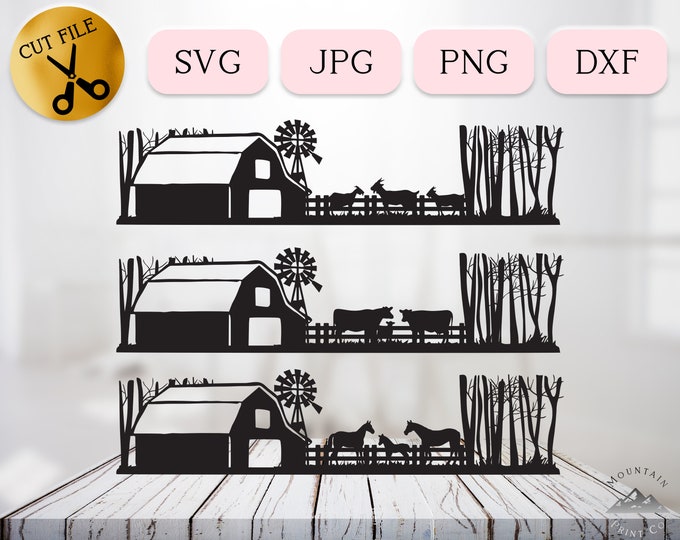 Farm Scene Svg Bundle, Chicken Coop Svg, Free Range Chicken Svg Cricut ...