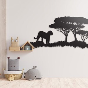 Safari Panther SVG, Vild gepard silhuett, Leopard silhuett, Djungelkatt Cricut Clipart, Stor katt vektor, Djungeldjur DXF Svg Jpg Png bild 3