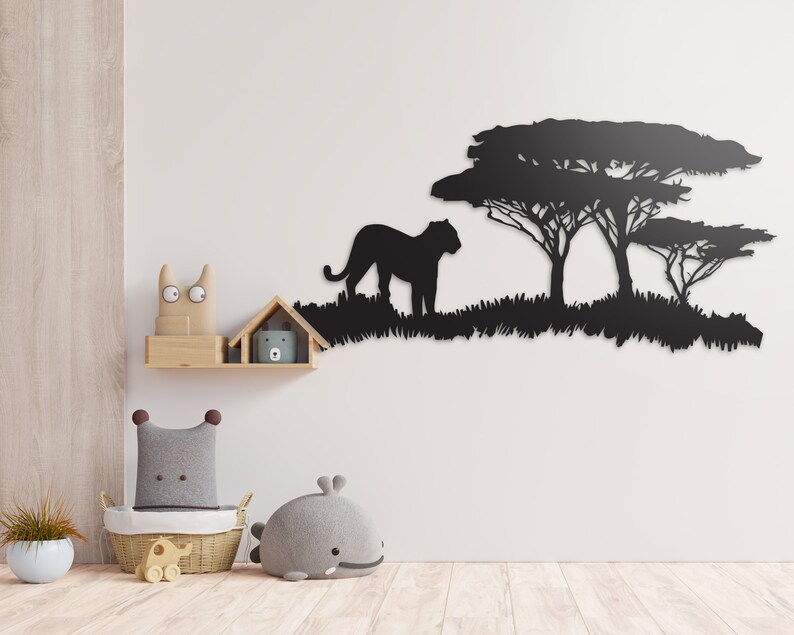 Safari Panther SVG, Vild gepard silhuett, Leopard silhuett, Djungelkatt Cricut Clipart, Stor katt vektor, Djungeldjur DXF Svg Jpg Png bild 3