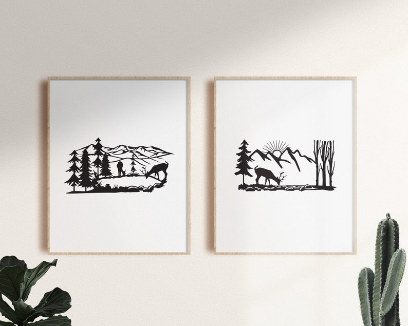 Free Free 168 Silhouette Mountain Scene Nature Svg SVG PNG EPS DXF File