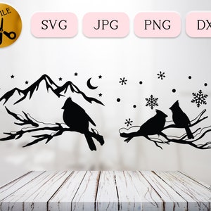 Memorial Cardinal SVG Cricut, Cardinal Appear Svg, Always with You Svg, Cardinal on Branch Silhouette, Winter Bird Clipart, Snow Jpg Png Dxf