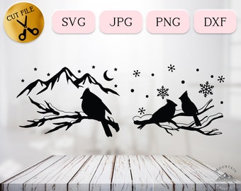 Memorial Cardinal SVG Cricut, Cardinal Appear Svg, Always with You Svg, Cardinal on Branch Silhouette, Winter Bird Clipart, Snow Jpg Png Dxf