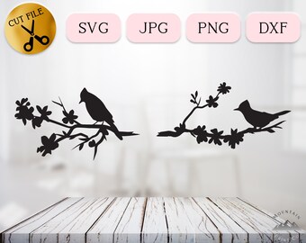 Bluejay Svg. Blue Jay Bird Svg, Bird on Branch Silhouette for Cricut, Blue Jay Png, Bird Silhouette Clipart, Birds Instant Digital Download