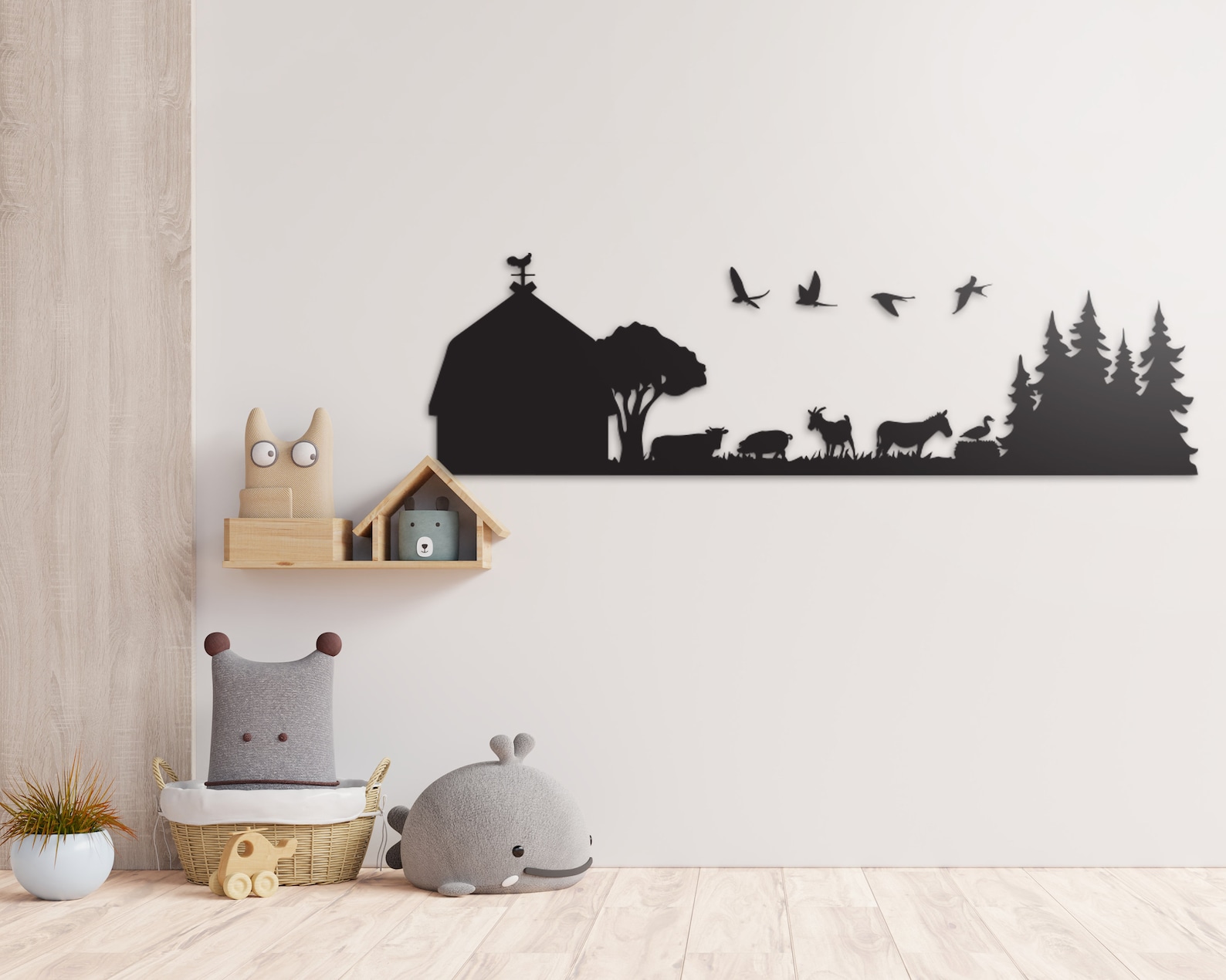 Farm Animal Scene Svg Bundle, Cow Pig Svg Goat Sheep Horse Silhouette ...