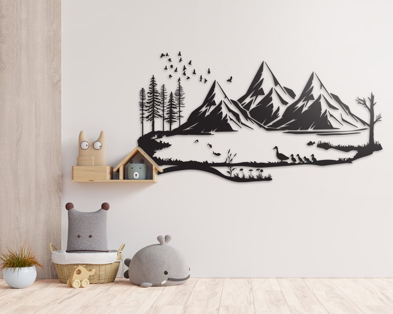 Free Free 189 Silhouette Mountain Scene Nature Svg SVG PNG EPS DXF File