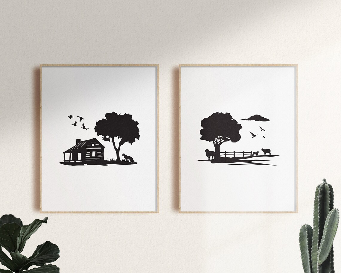 Svg Rural Area Acreage Scene Svg Bundle, Rural Country Life Svg, Sheep Ranch ...