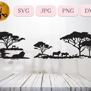 Lion Family Svg, Jungle Lioness Dxf, Pride of Lions silhouet, Baby Lion Vector Cricut, Safari Wilderness Svg, wilde natuur scène Png Jpg