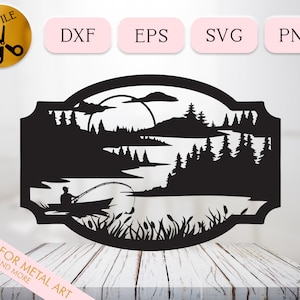 Île de pêche Svg, fichier Dxf pêcheur Art mural en métal, île de Vancouver Svg, Svg de pêche à la mouche en rivière, chasse et pêche Clipart Png Eps