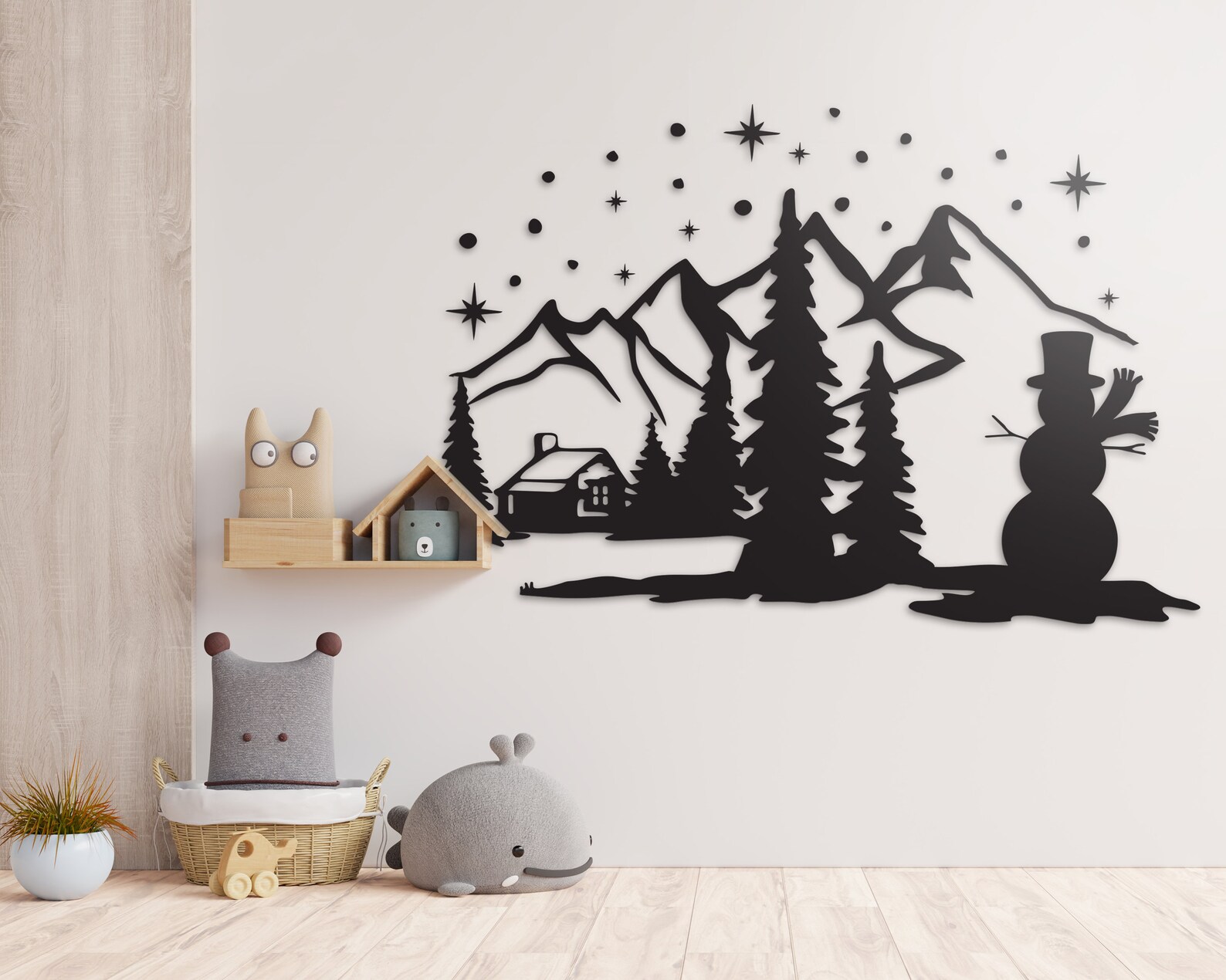 Christmas Night SVG, Snowman Scene Svg, Santa Sleigh Svg for Cricut ...