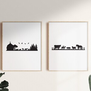 Farm Animal Scene Svg Bundle, Cow Pig Svg Goat Sheep Horse Silhouette ...