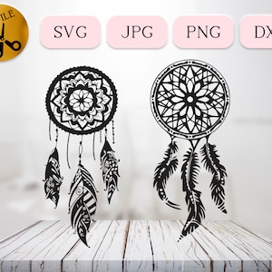 Kwiatowy Łapacz Snów SVG Pakiet, Makrama Styl SVG, Łapacz Snów z Piórami Wektor, Słonecznik Łapacz Mandali Cięty Plik Cricut JPG png dxf