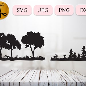Joli lapin Svg, Pâques 2022 Cricut Svg, Svg de lapin, Silhouette de lapin de Pâques, Clipart lapin, Pâques coupe fichier, forêt en plein air Png Dxf Jpg Svg