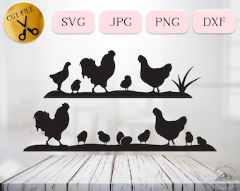 Chicken Svg, Farm Fresh Eggs Clipart, Egg Sign Svg Cricut, Life of the Farm Vector, Hen and Chick Silhouette, Rooster and Hen Design Dxf Png