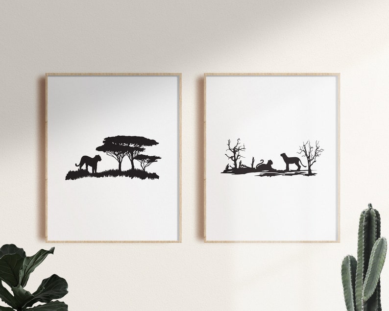 Safari Panther SVG, Vild gepard silhuett, Leopard silhuett, Djungelkatt Cricut Clipart, Stor katt vektor, Djungeldjur DXF Svg Jpg Png bild 4