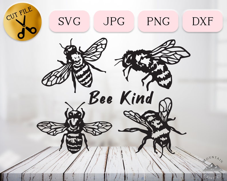 Download Bee Kind SVG Bundle Honey Bee Clipart Stencil Honeybee svg ...