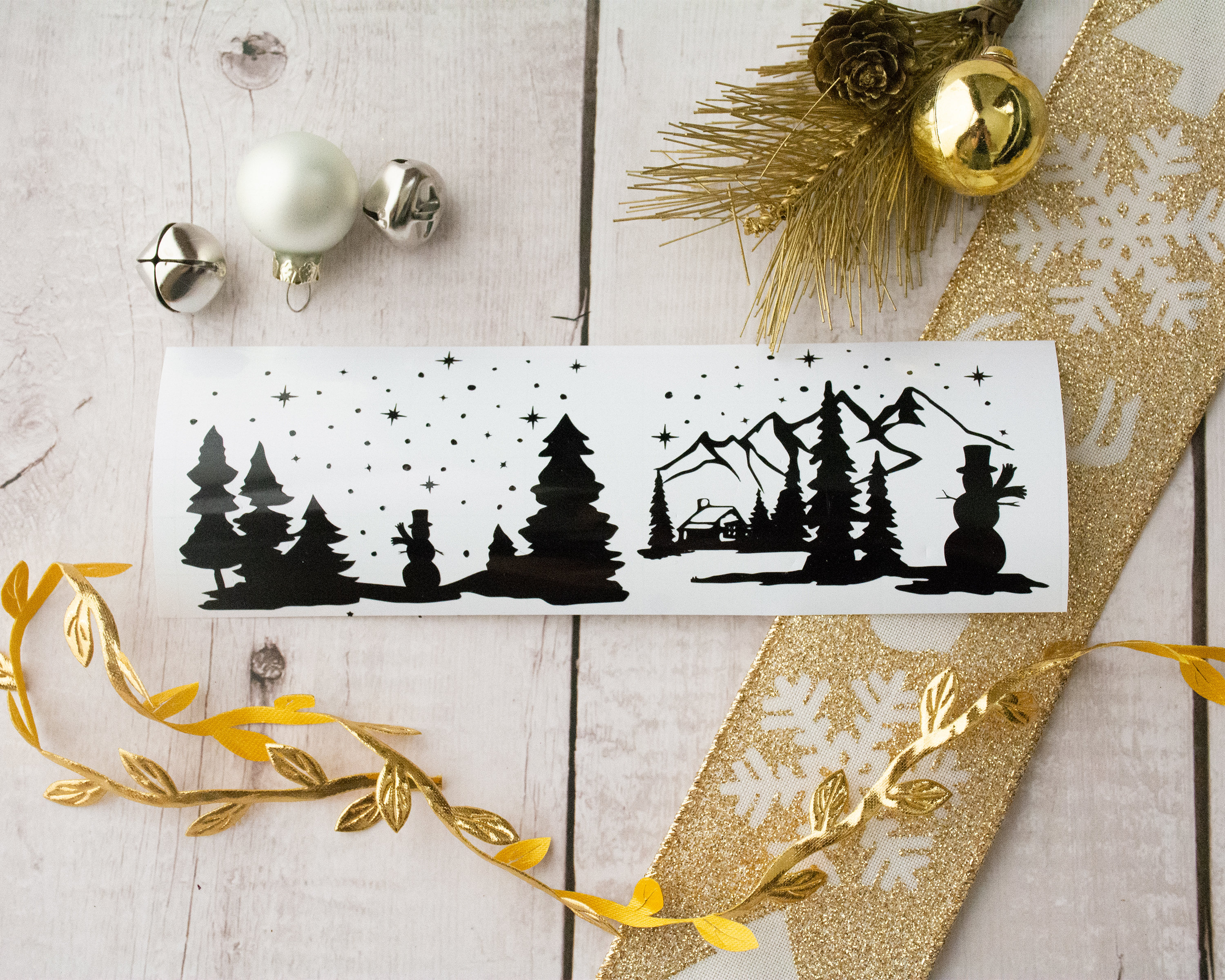 Christmas Night SVG, Snowman Scene Svg, Santa Sleigh Svg for Cricut ...