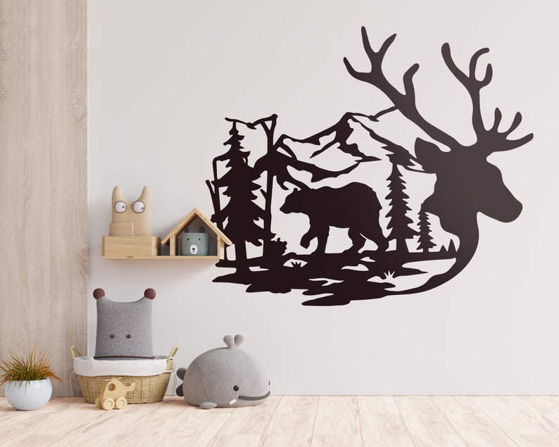 Free Free 186 Mountain Deer Scene Svg SVG PNG EPS DXF File