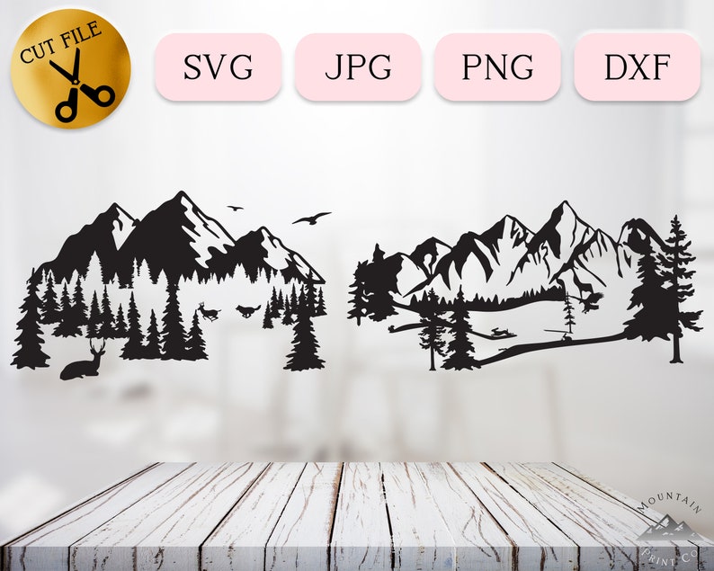 Free Free 186 Mountain Deer Scene Svg SVG PNG EPS DXF File
