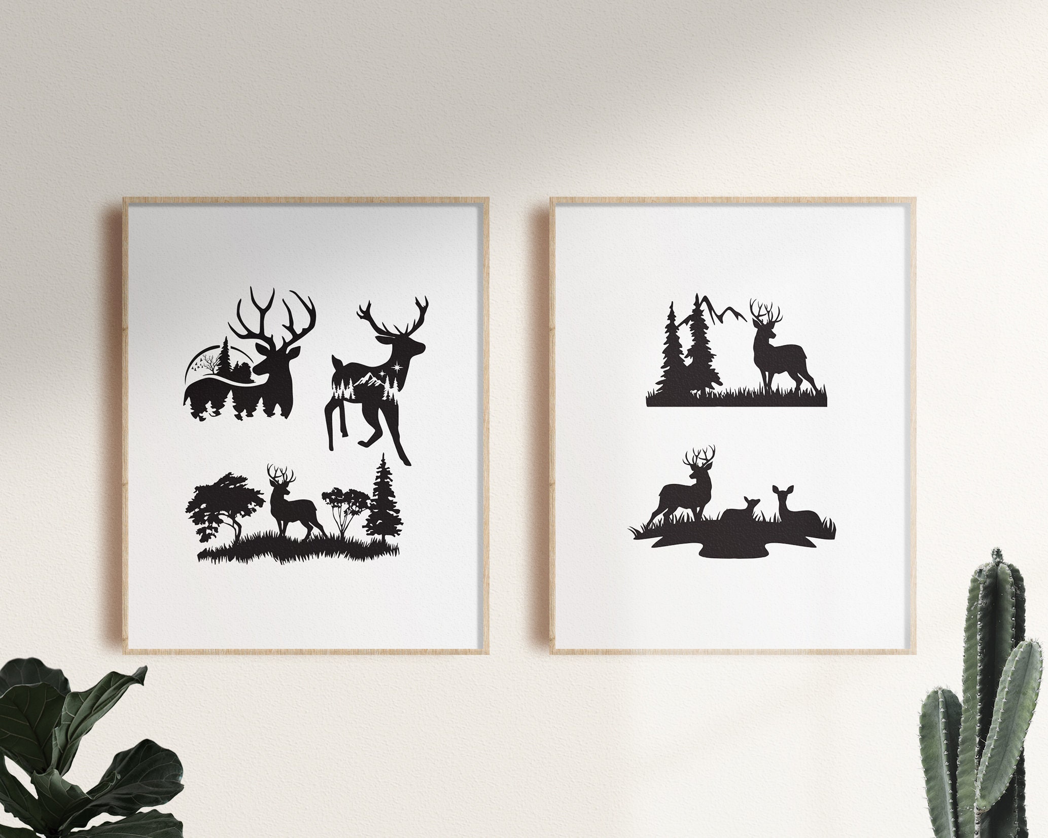 5 Deer Bundle SVG Deer Svg, Mountain DXF Cricut, Camping Svg, Nature ...