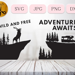 Acampamento de verão SVG, Aventura Svg, Acampamento Svg, Campista em montanhas Vector, Cliff Clipart, Outdoor Svg Aventura Svg Silhueta DXF Jpg Png