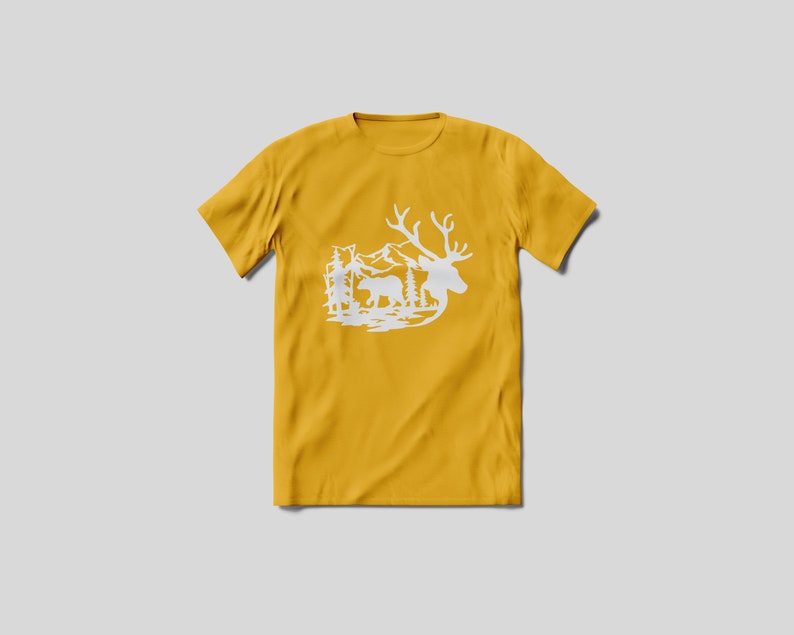 Woodland Deer Silhouette SVG Cut File Bundle Mountain | Etsy