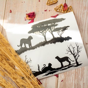 Safari Panther SVG, Vild gepard silhuett, Leopard silhuett, Djungelkatt Cricut Clipart, Stor katt vektor, Djungeldjur DXF Svg Jpg Png bild 2