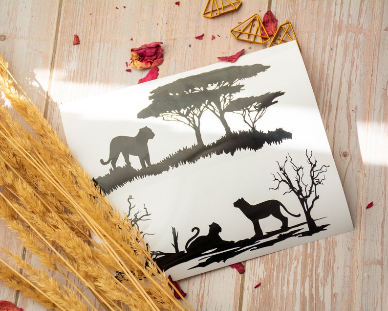 Safari Panther SVG, Vild gepard silhuett, Leopard silhuett, Djungelkatt Cricut Clipart, Stor katt vektor, Djungeldjur DXF Svg Jpg Png bild 2