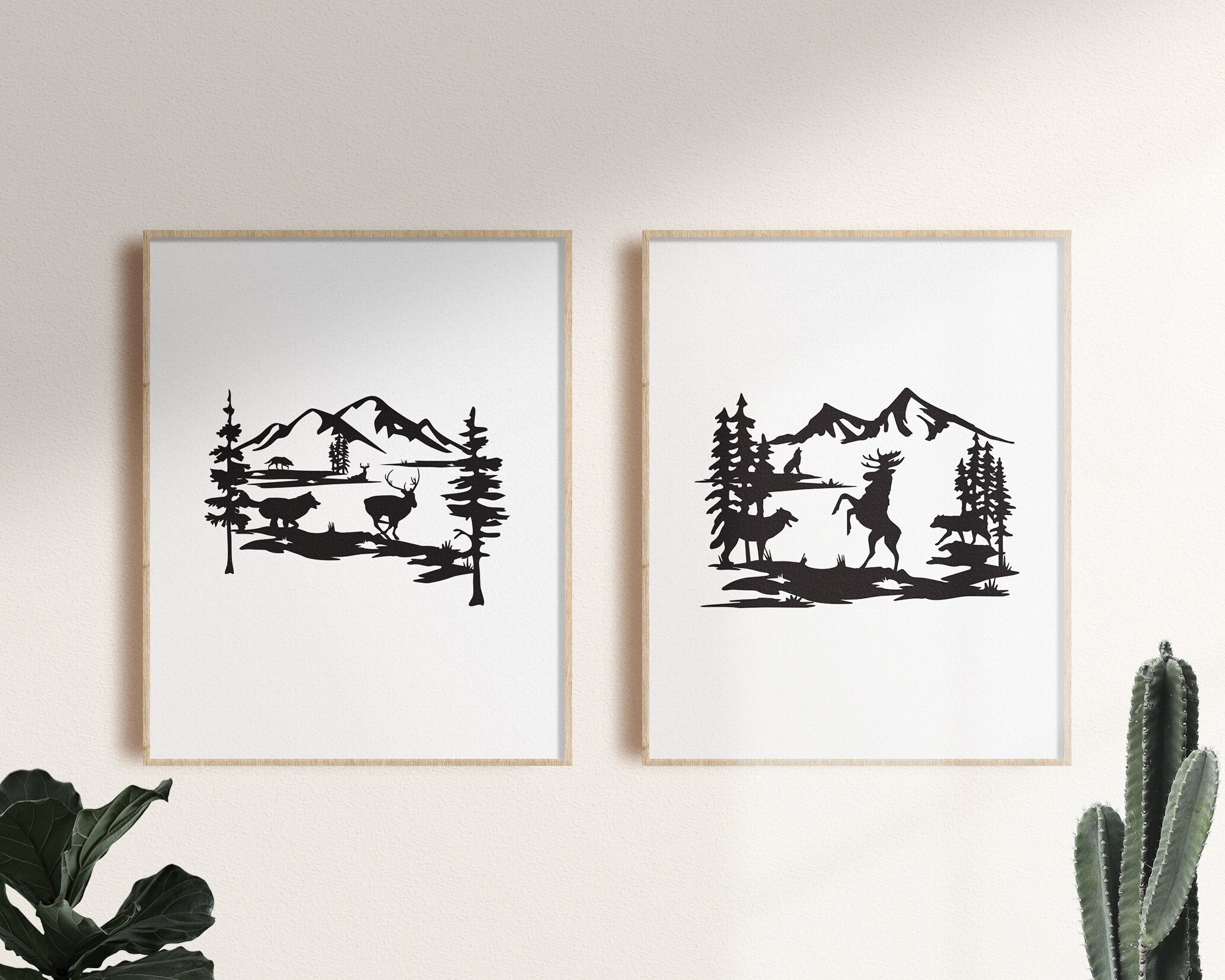 Wolves Hunting SVG Wolf Chasing Deer SVG Wolf Pack Hunt - Etsy