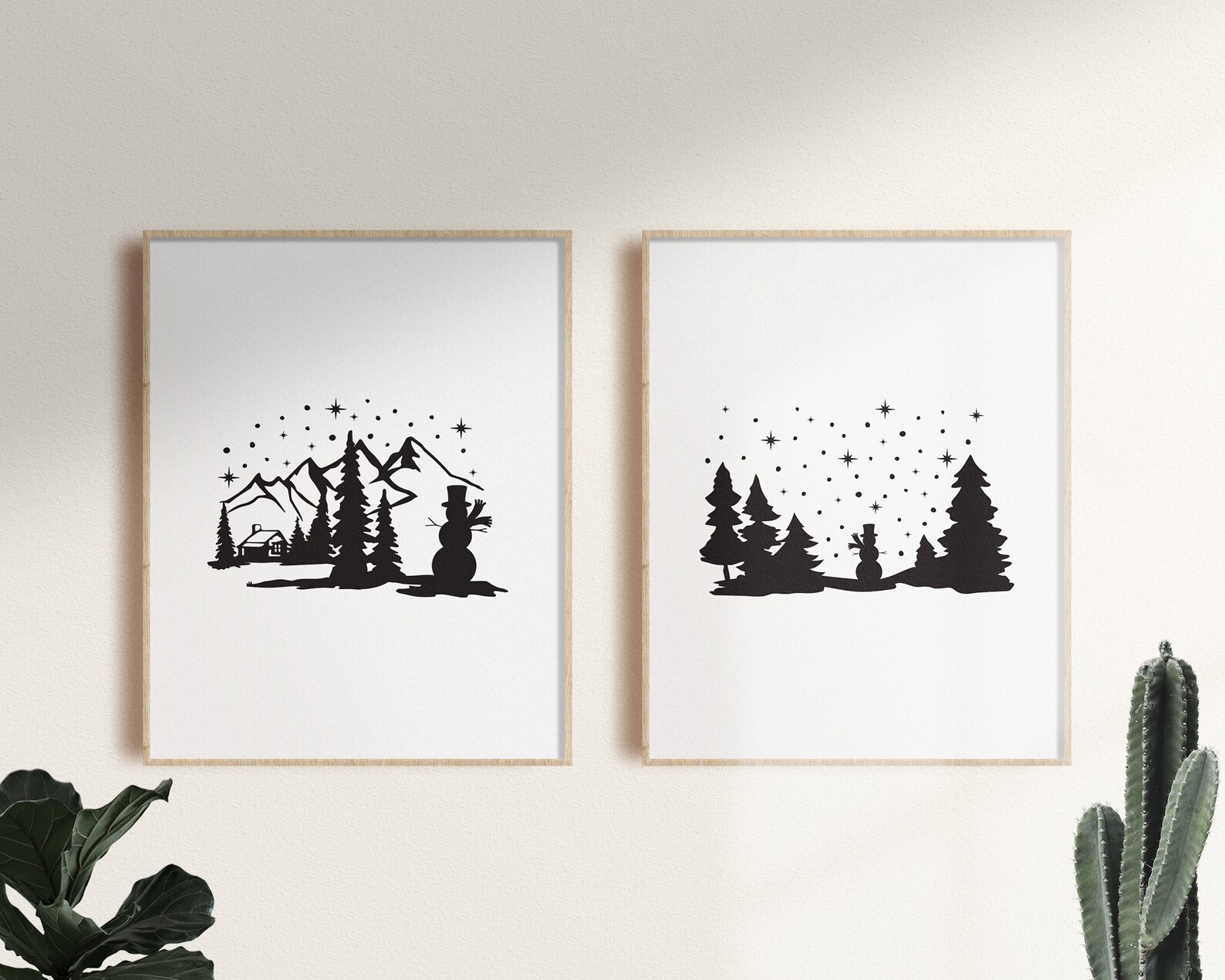 Christmas Night SVG, Snowman Scene Svg, Santa Sleigh Svg for Cricut ...