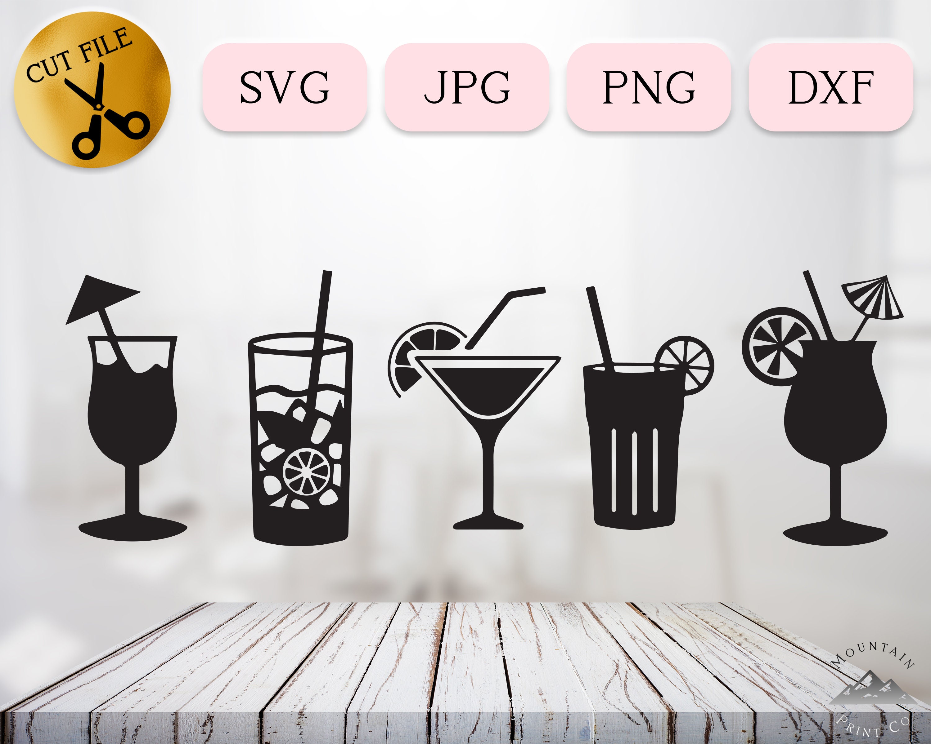 Download Tropical Drinks Svg Bundle Beach Cocktail Vector Summer Etsy