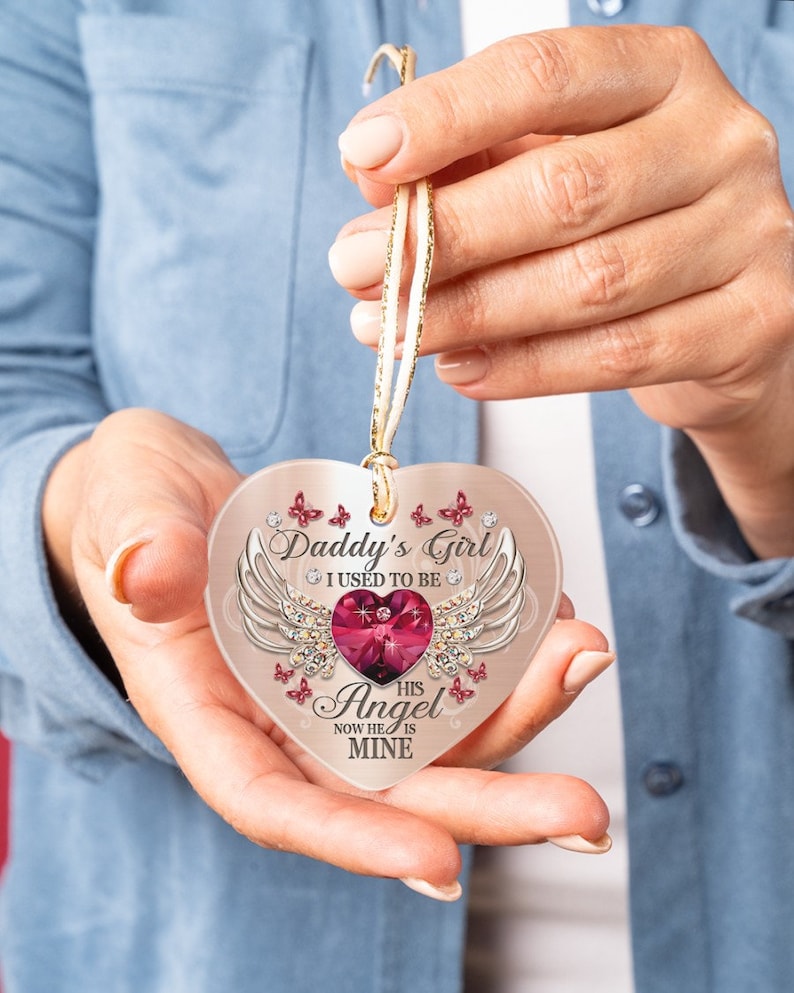 ceramic ornament red ornament for angel I will carry you with me until I see you agian ornament memorial gifts heart ornament