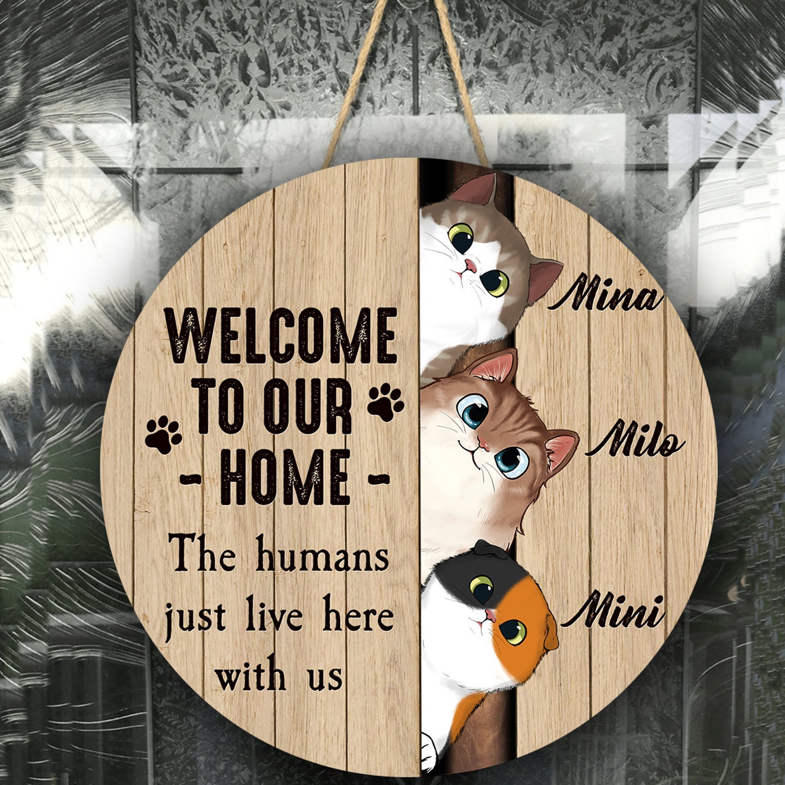 to our home cats sign funny cat sign front door Etsy