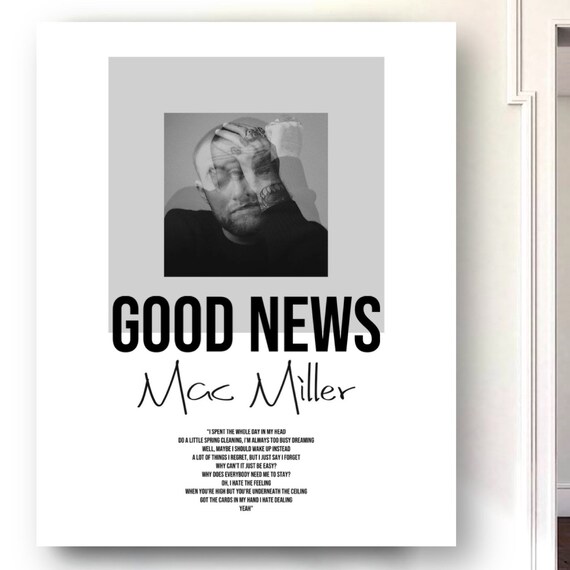 Mac Miller Good News Print Hip Hop Rap Art Print Etsy