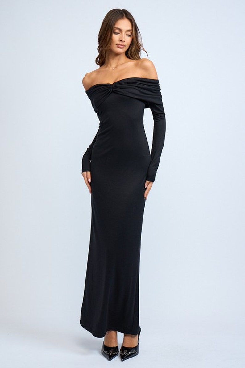 Black off Shoulder Maxi Dress Black off Shoulder Cocktail Dress Black — free download