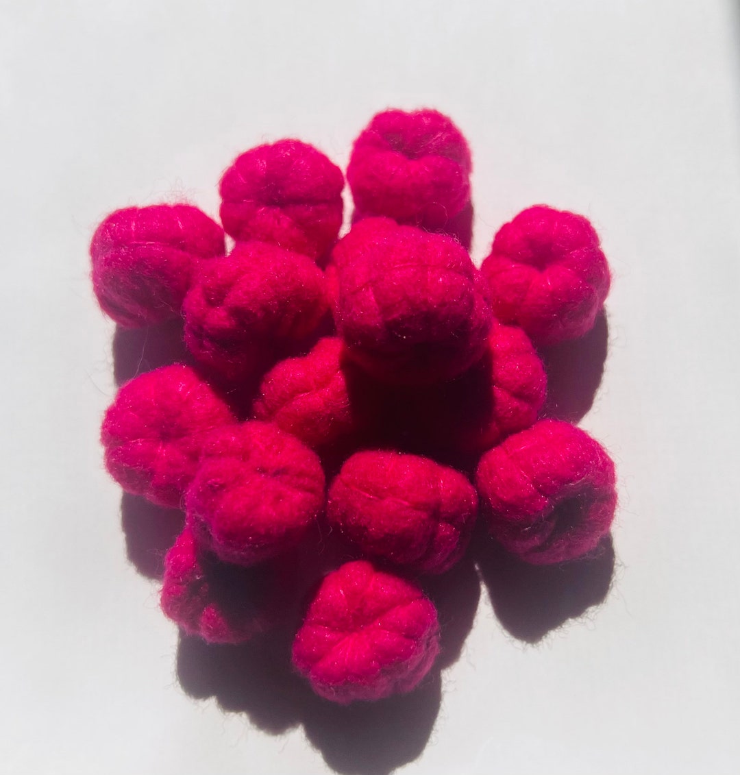 Handmade Felt Raspberries, Pretend Play Food - Etsy