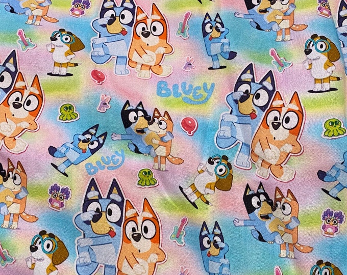 Bluey Cotton Woven Fabric by the Half Yard Etsy Ireland