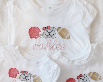 GA Bulldogs Embroidered Toddler Shirt: Personalized Football T-Shirt