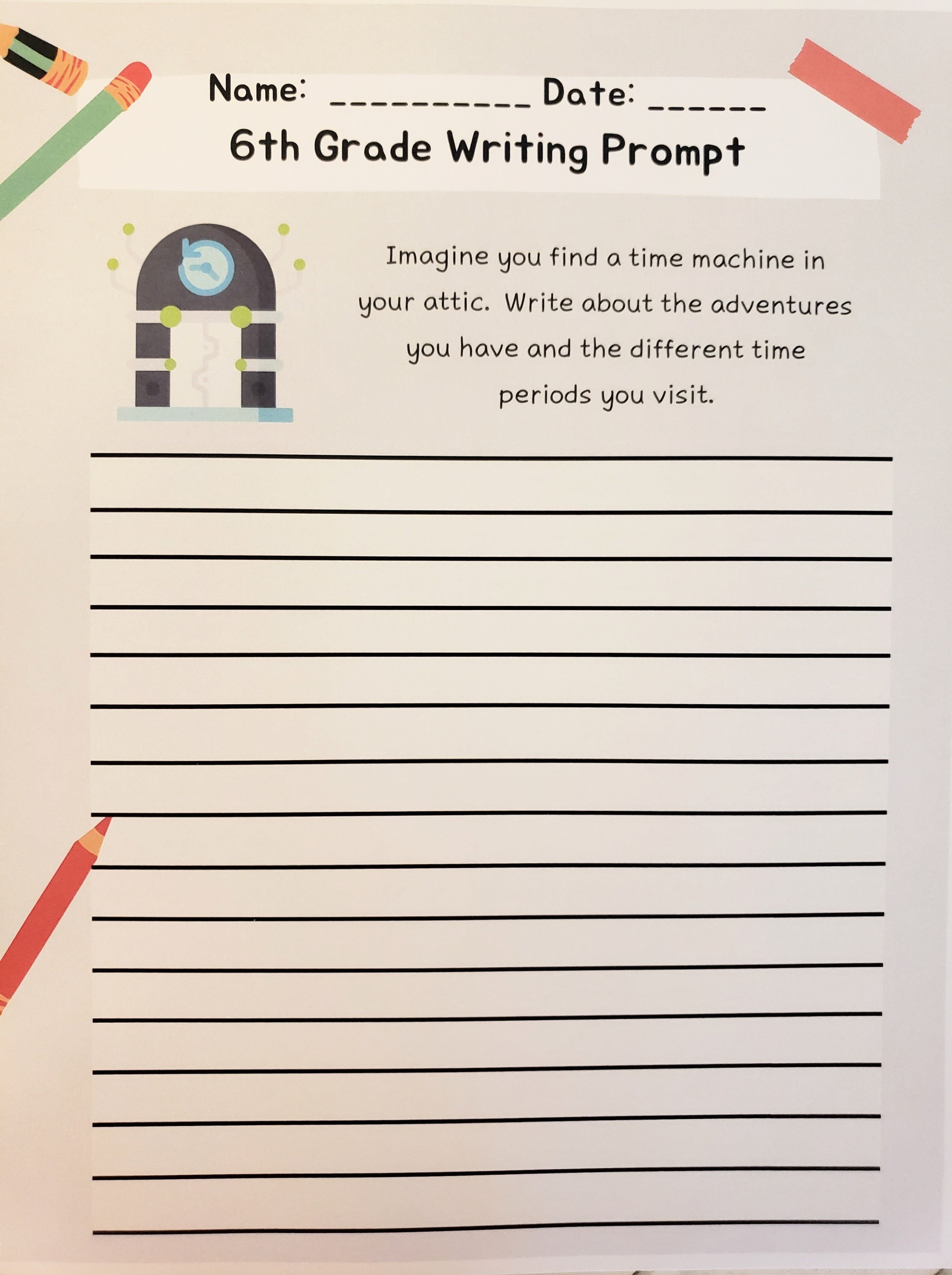 6th grade writing prompts discount