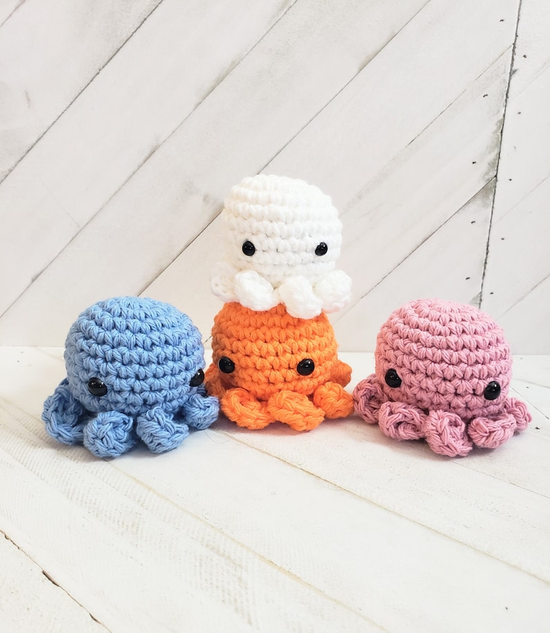 Octopus Stuffed Animal, Crocheted Stuffed Handmade Octopus, Ocean Animal, Crocheted Amigurumi Toy image 2