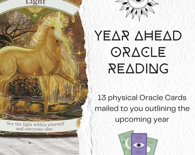 Mailed Personalized 13-Card Oracle Reading | Year Ahead Insights | Vintage & New Decks | Physical Cards