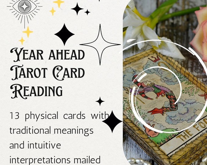 Mailed Personalized 13-Card Tarot Reading | Year Ahead Insights | Vintage & New Decks | Physical Cards