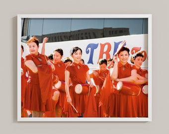 Chinese Year New Year Parade, Chinatown girls, People in Chinatown, Chinatown Los Angeles, Girls in red outfits, red artwork, Asian Prints