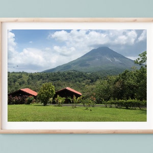Costa Rica Volcano Digital Print, Arenal Volcano, La Fortuna Volcano, Beautiful Mountain, peaceful nature, serene photography, Bungalows