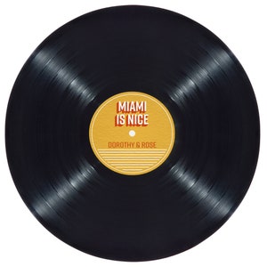 The Golden Girls, Miami Is Nice, Vinyl Record, Dorothy Zbornak, Rose Nylund, pop art, retro digital downloads, Music gifts, vintage record
