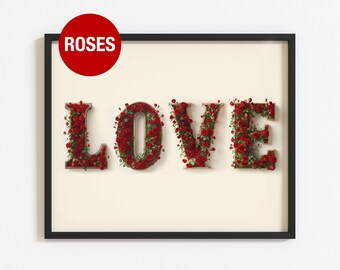 Love printable wall art, Love text Print, Love sign, digital Art, Home Decor, Classic art, romantic gift, romantic art, wedding gift